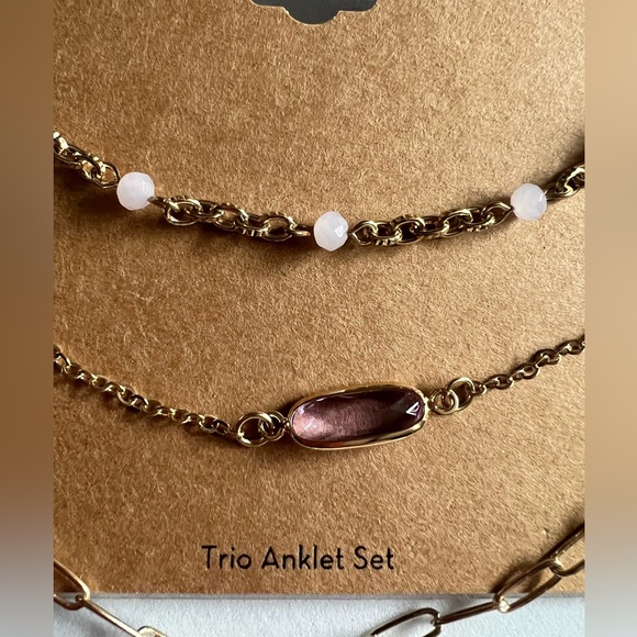 NWT RACHEL RACHEL ROY Trio Anklet Set - Picture 5 of 6